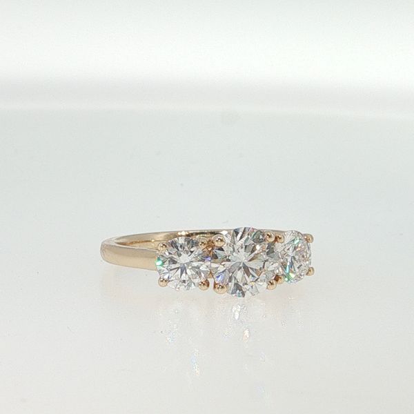 Yellow 14K 3-Stone Diamond Ring 2.00 Ctw Lab Grown Diamond Image 2 Bradley's Jewelers Jacksonville, NC
