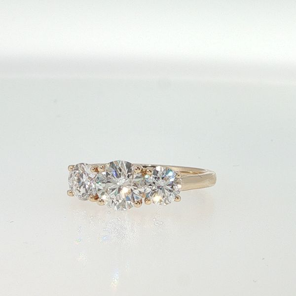 Yellow 14K 3-Stone Diamond Ring 2.00 Ctw Lab Grown Diamond Image 3 Bradley's Jewelers Jacksonville, NC