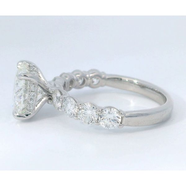 14K White Gold Semi Eternity Lab Grown Diamond Bridal Ring 4.33 CTW Round & Pear Diamonds | Bradley's Jewelers Image 3 Bradley's Jewelers Jacksonville, NC