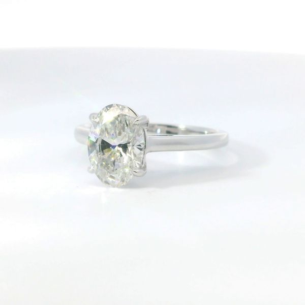 14K White Gold Lab Grown Oval Diamond Bridal Ring Image 4 Bradley's Jewelers Jacksonville, NC