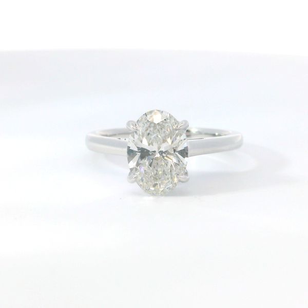14K White Gold Lab Grown Oval Diamond Bridal Ring Bradley's Jewelers Jacksonville, NC