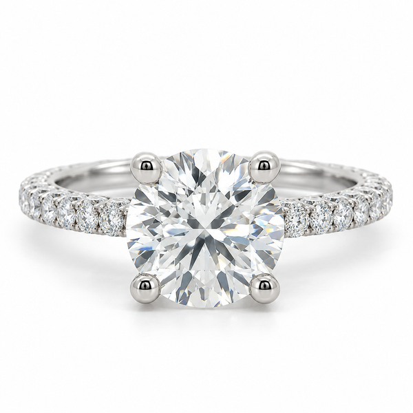 14K White Gold Lab-Grown Diamond Bridal Ring with 2.75 Ctw Round Diamonds Bradley's Jewelers Jacksonville, NC