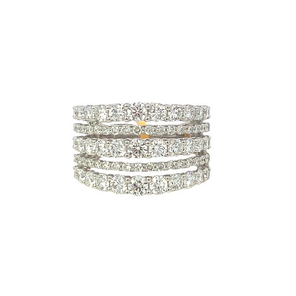 White 14K Gold Lab Grown Diamond Fashion Ring 3.00Ctw Contemporary 77 Round Diamonds Bradley's Jewelers Jacksonville, NC