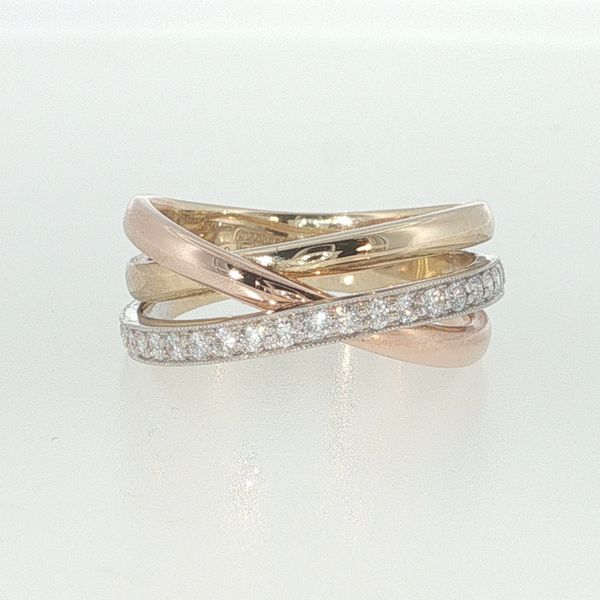 14K Tri-Tone Lab-Grown Diamond Fashion Ring (0.29 CTW) Image 4 Bradley's Jewelers Jacksonville, NC
