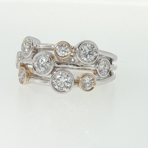 14K Two-Tone Lab-Grown Diamond Bezel Bubbles Fashion Ring (1.43 CTW) Image 2 Bradley's Jewelers Jacksonville, NC