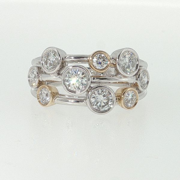 14K Two-Tone Lab-Grown Diamond Bezel Bubbles Fashion Ring (1.43 CTW) Image 3 Bradley's Jewelers Jacksonville, NC