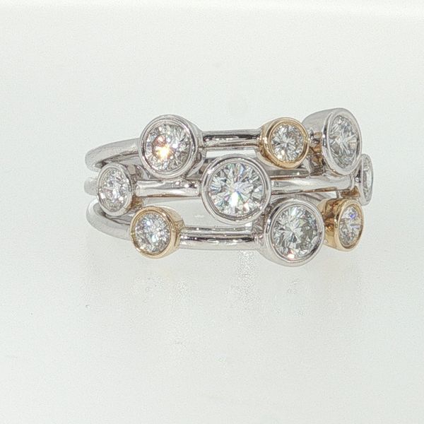 14K Two-Tone Lab-Grown Diamond Bezel Bubbles Fashion Ring (1.43 CTW) Bradley's Jewelers Jacksonville, NC