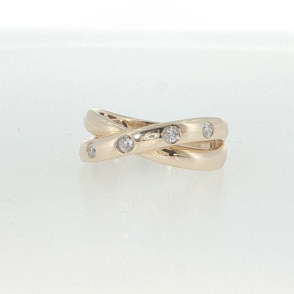 14K Yellow Gold Lab-Grown Diamond Double Crossover Fashion Ring (0.20 CTW) Image 2 Bradley's Jewelers Jacksonville, NC