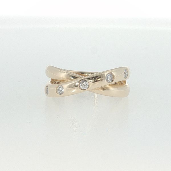 14K Yellow Gold Lab-Grown Diamond Double Crossover Fashion Ring (0.20 CTW) Bradley's Jewelers Jacksonville, NC