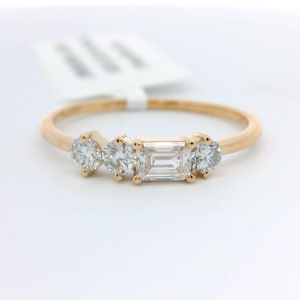 14K Yellow Gold 0.50 CTW Baguette & Round Lab Grown Diamond Stackable Ring Bradley's Jewelers Jacksonville, NC