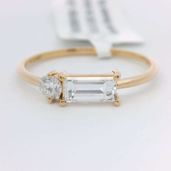 14K Yellow Gold 0.50 CTW Baguette & Round Lab Grown Diamond Stackable Ring Bradley's Jewelers Jacksonville, NC
