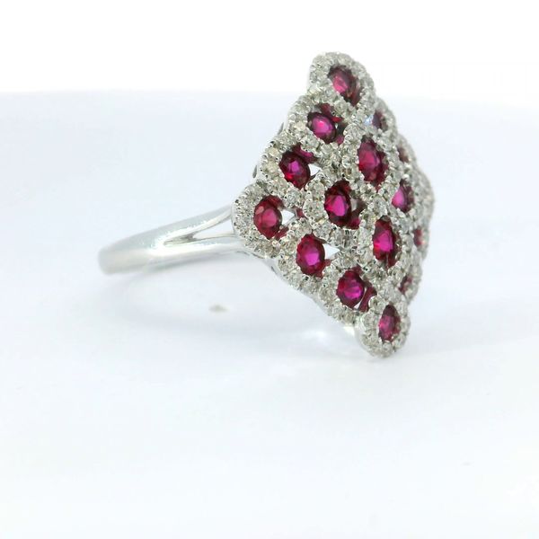 14K White Gold Ruby and Diamond Fashion Ring 1.76CTW Image 3 Bradley's Jewelers Jacksonville, NC