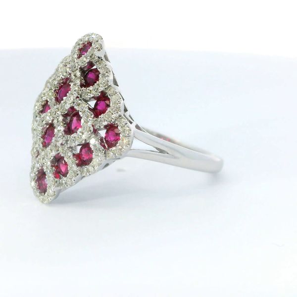 14K White Gold Ruby and Diamond Fashion Ring 1.76CTW Image 4 Bradley's Jewelers Jacksonville, NC