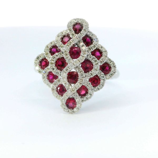 14K White Gold Ruby and Diamond Fashion Ring 1.76CTW Bradley's Jewelers Jacksonville, NC