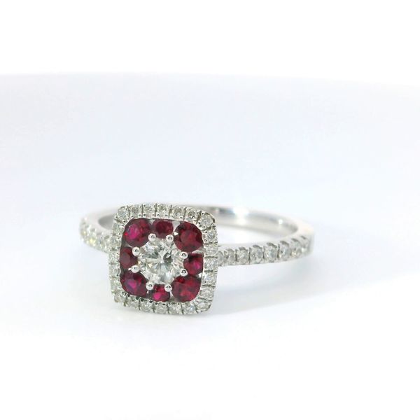 18K White Gold Ruby and Diamond Fashion Ring .72CTW Image 3 Bradley's Jewelers Jacksonville, NC