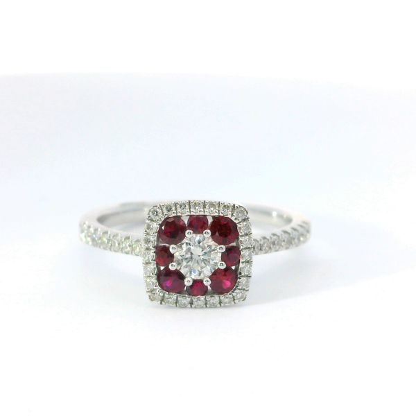 18K White Gold Ruby and Diamond Fashion Ring .72CTW Image 4 Bradley's Jewelers Jacksonville, NC
