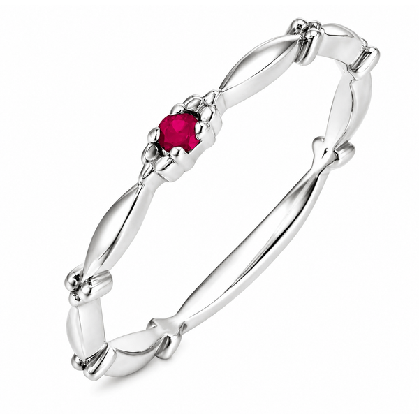 10K White Gold Ruby Stackable Band Bradley's Jewelers Jacksonville, NC