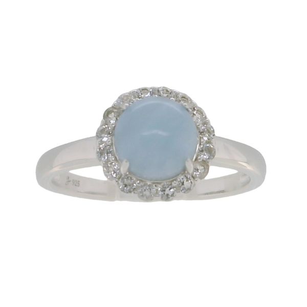Samuel B Sterling Silver 7mm Milky Aquamarine & White Topaz Ring Bradley's Jewelers Jacksonville, NC