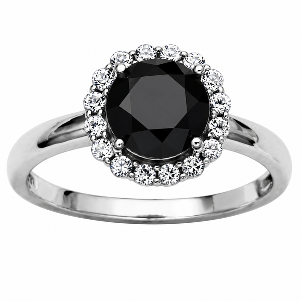 Samuel B Sterling Silver Black Spinel & White Topaz Ring Image 2 Bradley's Jewelers Jacksonville, NC