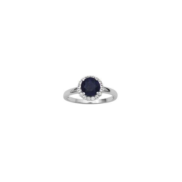 Samuel B Sterling Silver Dyed Blue Corundum & White Topaz Ring Bradley's Jewelers Jacksonville, NC