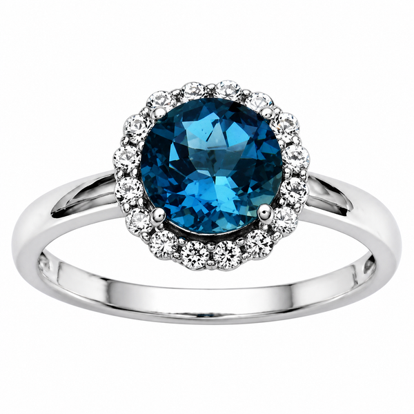 Samuel B Sterling Silver London Blue Topaz & White Topaz Ring Bradley's Jewelers Jacksonville, NC