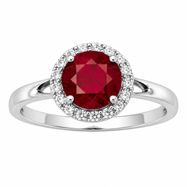 Samuel B Sterling Silver Red Corundum & White Topaz Ring Bradley's Jewelers Jacksonville, NC