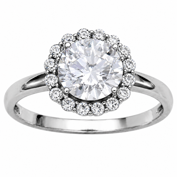 Samuel B Sterling Silver White Topaz Halo Ring Bradley's Jewelers Jacksonville, NC