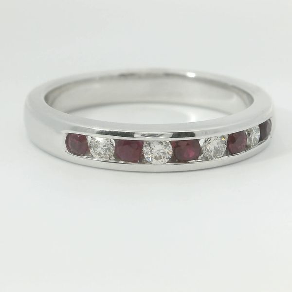 14K White Gold Ruby & Diamond Fashion Ring | 0.25 TW Rubies Image 2 Bradley's Jewelers Jacksonville, NC
