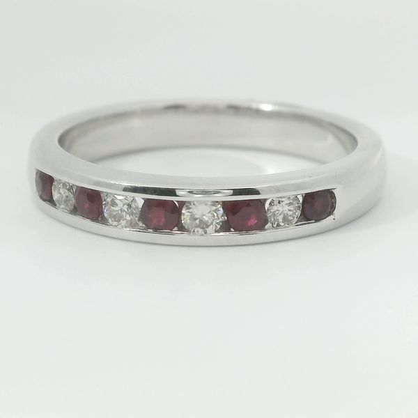 14K White Gold Ruby & Diamond Fashion Ring | 0.25 TW Rubies Image 3 Bradley's Jewelers Jacksonville, NC
