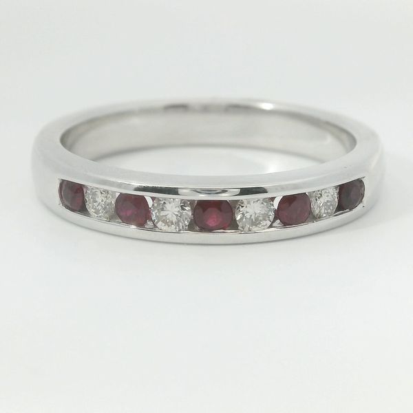 14K White Gold Ruby & Diamond Fashion Ring | 0.25 TW Rubies Image 4 Bradley's Jewelers Jacksonville, NC