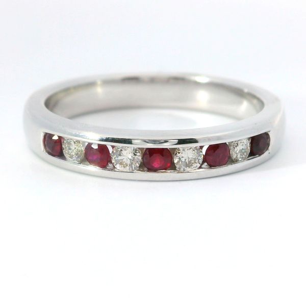 14K White Gold Ruby & Diamond Fashion Ring | 0.25 TW Rubies Bradley's Jewelers Jacksonville, NC
