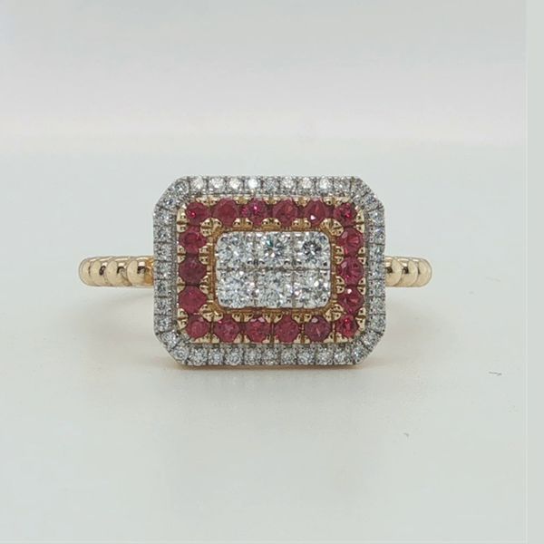 14K Yellow Gold Ruby & Diamond Fashion Ring | 0.35 CTW Rubies Bradley's Jewelers Jacksonville, NC