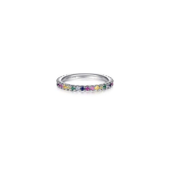 Gabriel & Co 14K White Gold Rainbow Gemstone Stackable Ring – Color Collection Bradley's Jewelers Jacksonville, NC