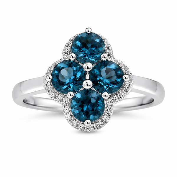 10K White Gold Blue Topaz Fashion Ring (0.12 CTW) Bradley's Jewelers Jacksonville, NC
