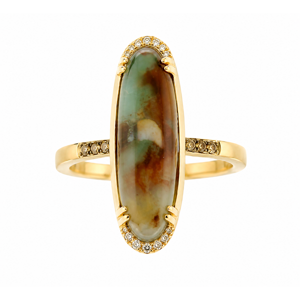 LeVian Peacock Aquaprase & Diamond Ring in 14K Strawberry Gold | Bradley's Jewelers Bradley's Jewelers Jacksonville, NC