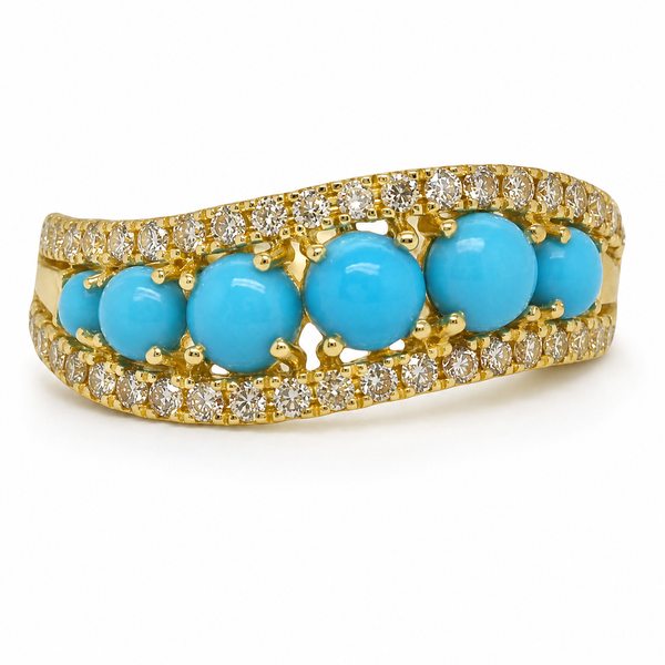 LeVian American Southwest Turquoise and Nude Diamond Ring 1.61CTW Bradley's Jewelers Jacksonville, NC