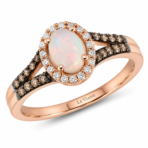 LeVian Opal & Diamond Fashion Ring in 14K Strawberry Gold | Bradley's Jewelers Bradley's Jewelers Jacksonville, NC