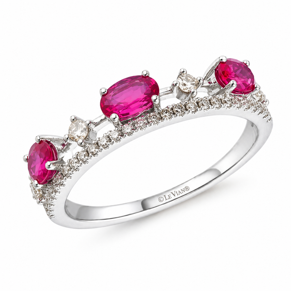 LeVian Devotion Ruby & Diamond Ring in 14K Vanilla Gold | Bradley's Jewelers Bradley's Jewelers Jacksonville, NC