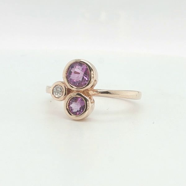 14K Rose Gold Amethyst & Diamond Fashion Ring Image 2 Bradley's Jewelers Jacksonville, NC