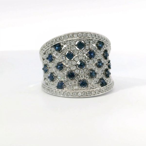 14K White Gold Sapphire & Diamond Fashion Ring (1.785 CTW) Image 2 Bradley's Jewelers Jacksonville, NC