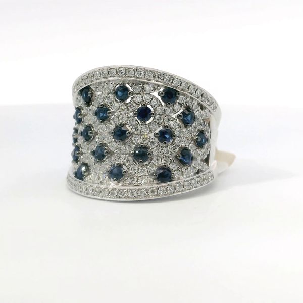 14K White Gold Sapphire & Diamond Fashion Ring (1.785 CTW) Image 3 Bradley's Jewelers Jacksonville, NC