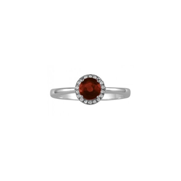 10K White Gold Garnet Halo Fashion Ring Bradley's Jewelers Jacksonville, NC