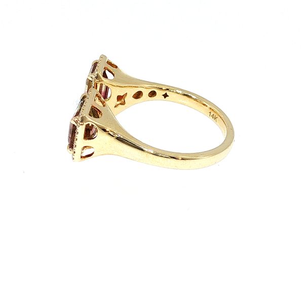 14K Yellow Gold Watermelon Tourmaline Diamond Fashion Ring Image 2 Bradley's Jewelers Jacksonville, NC