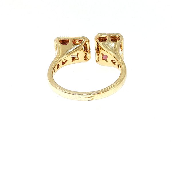 14K Yellow Gold Watermelon Tourmaline Diamond Fashion Ring Image 3 Bradley's Jewelers Jacksonville, NC