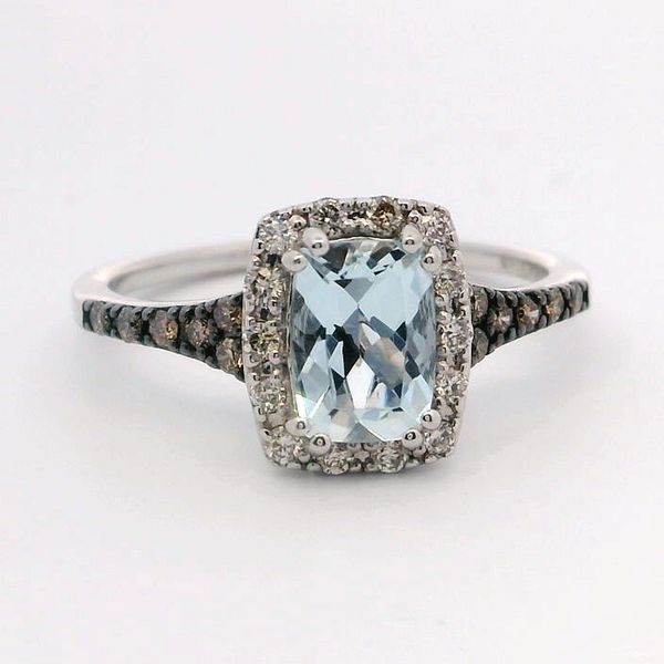 Le Vian Sea Blue Aquamarine and Diamond Ring in 14K Vanilla Gold Bradley's Jewelers Jacksonville, NC