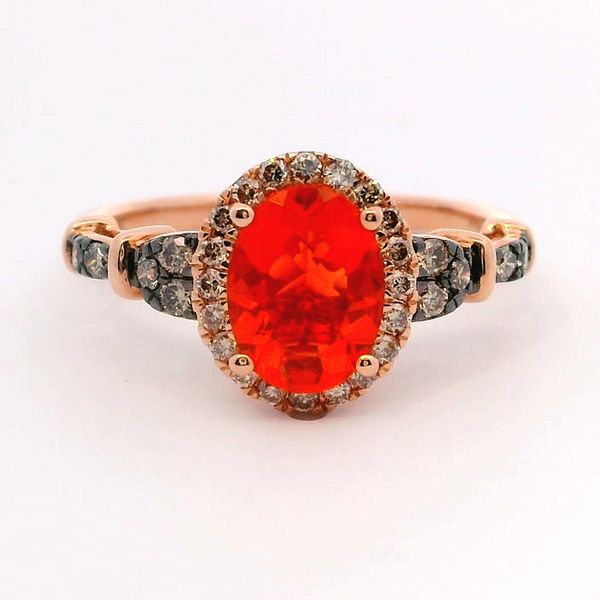 Le Vian Neon Tangerine Fire Opal and Diamond Ring in 14K Strawberry Gold Bradley's Jewelers Jacksonville, NC