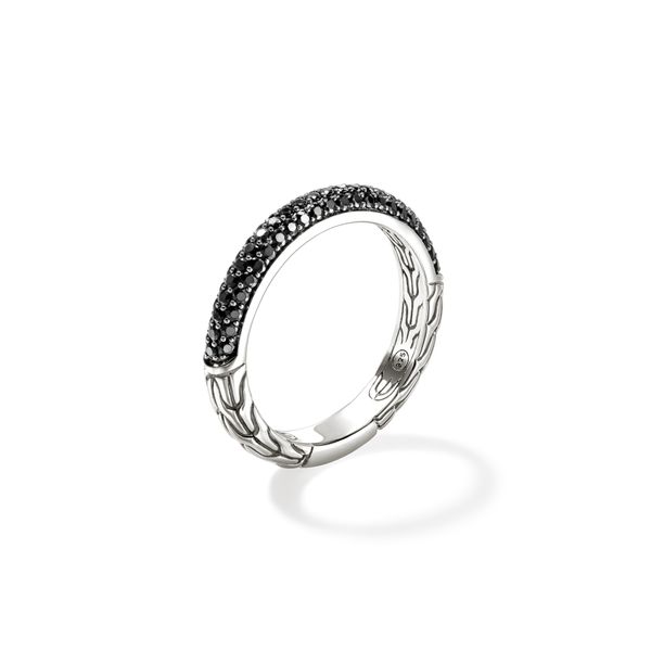 John Hardy Essentials Sterling Silver Black Sapphire Band Ring Size 8 Image 3 Bradley's Jewelers Jacksonville, NC