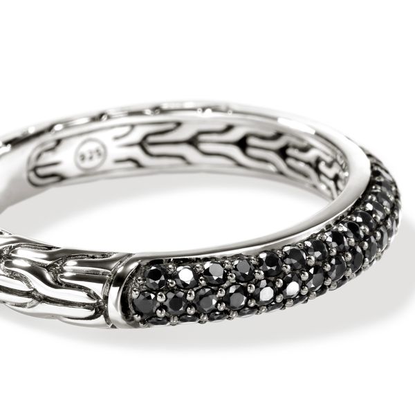 John Hardy Essentials Sterling Silver Black Sapphire Band Ring Size 8 Image 4 Bradley's Jewelers Jacksonville, NC