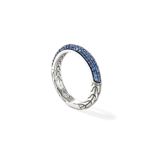 John Hardy Essentials Sterling Silver Blue Sapphire Band Ring 3.5mm Size 7 Image 2 Bradley's Jewelers Jacksonville, NC