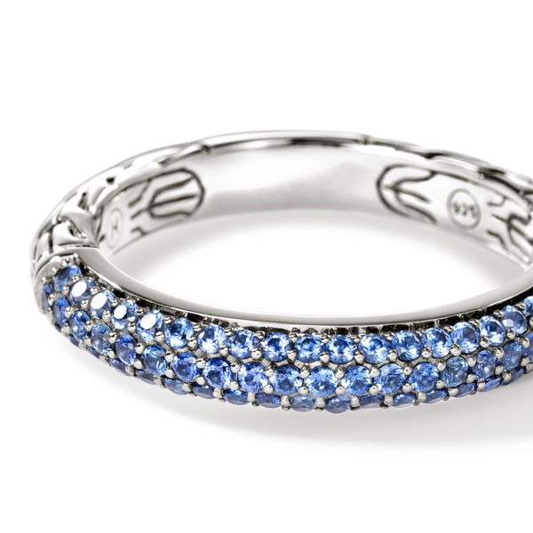 John Hardy Essentials Sterling Silver Blue Sapphire Band Ring 3.5mm Size 7 Image 4 Bradley's Jewelers Jacksonville, NC